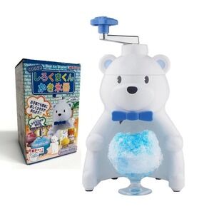 Vtg Retro Polar Bear Manual Shaved Ice Maker Blue Kids Kakigori Made in Japan